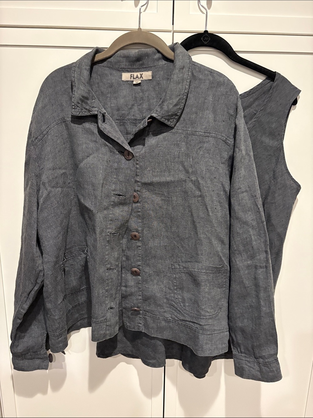 Flax Linen Button-Front Jacket w matching tank
